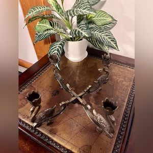 Vintage Godinger Silver Plate Four Arm Swan Candelabra • 1940’s era •